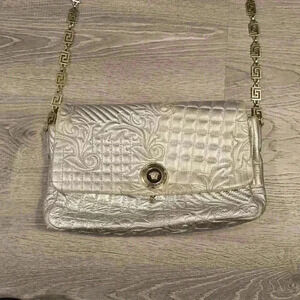 Versace purse silver with gold